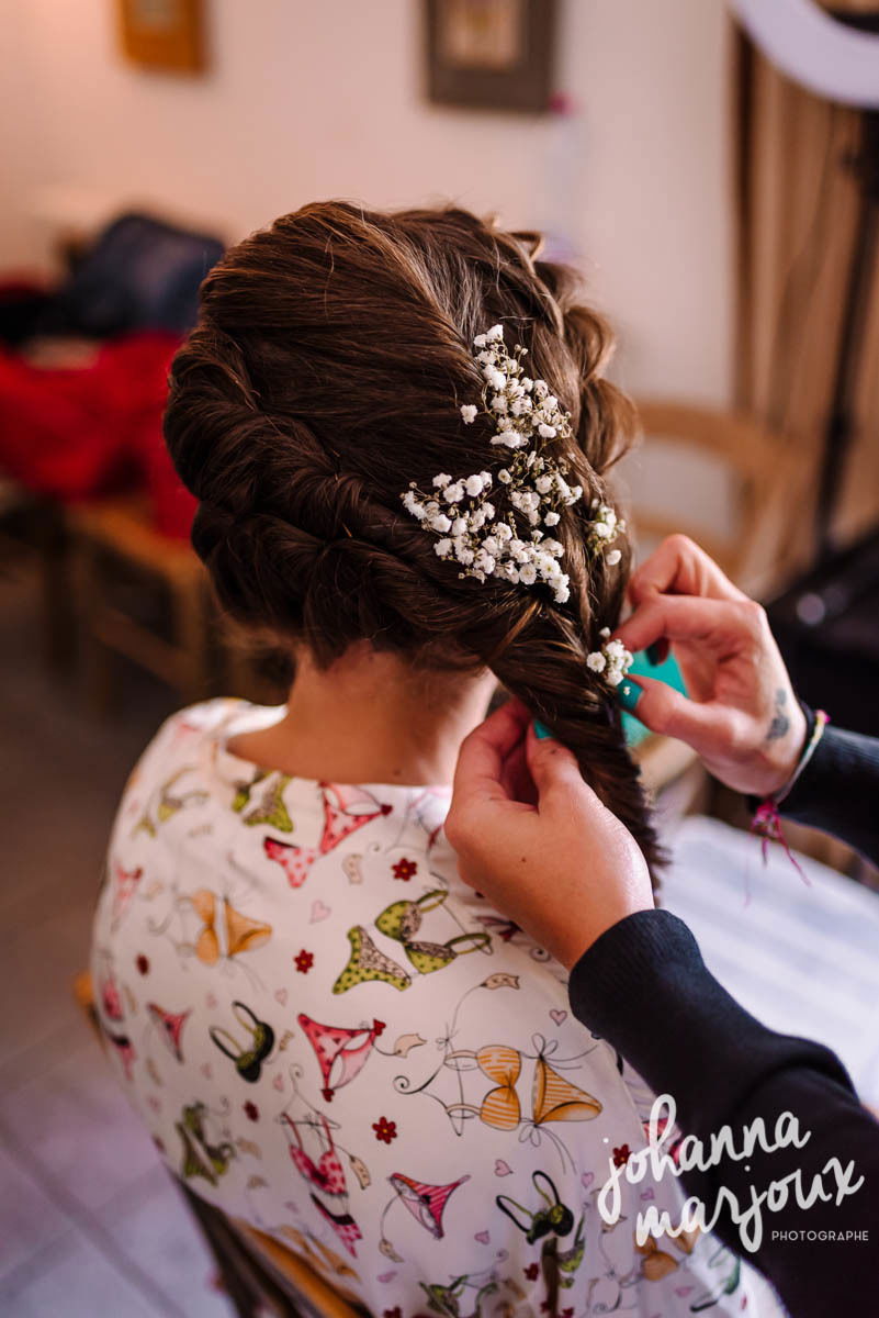 Coiffure mariage torsade et tresse bohème chic