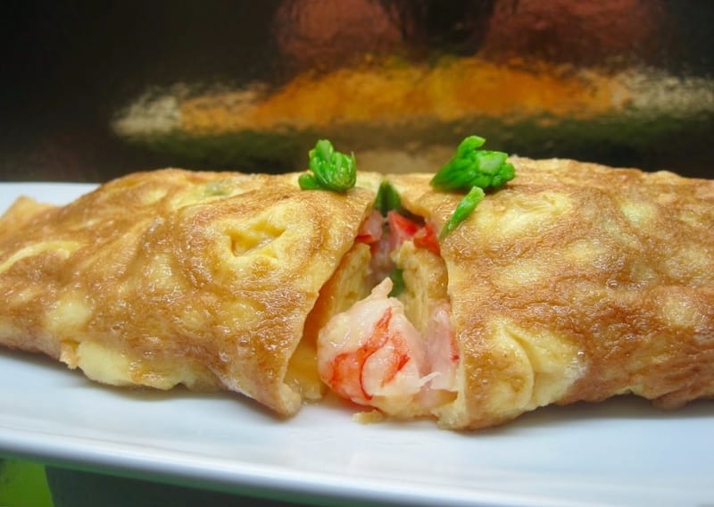 Omelete de camarão