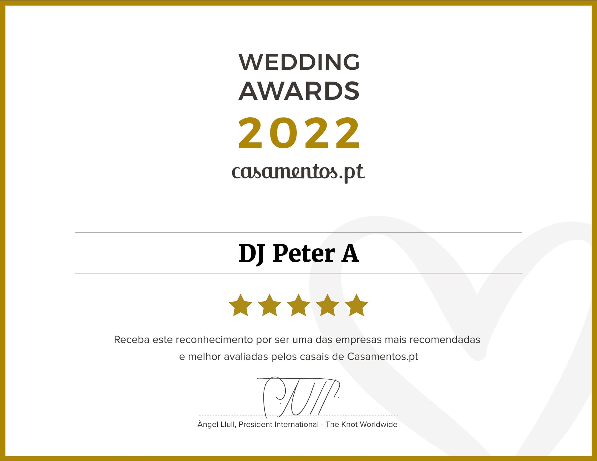 Wedding Awards 2022 - DJ Peter A - Casamentos.pt 🏆