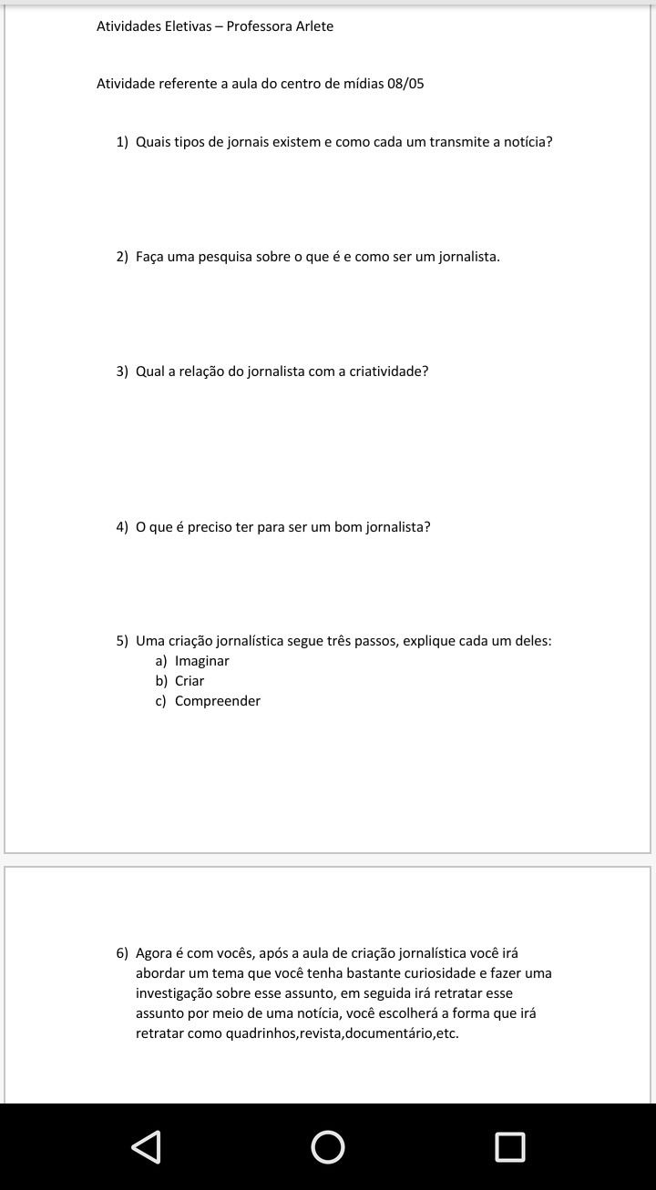 Atividades de Eletivas