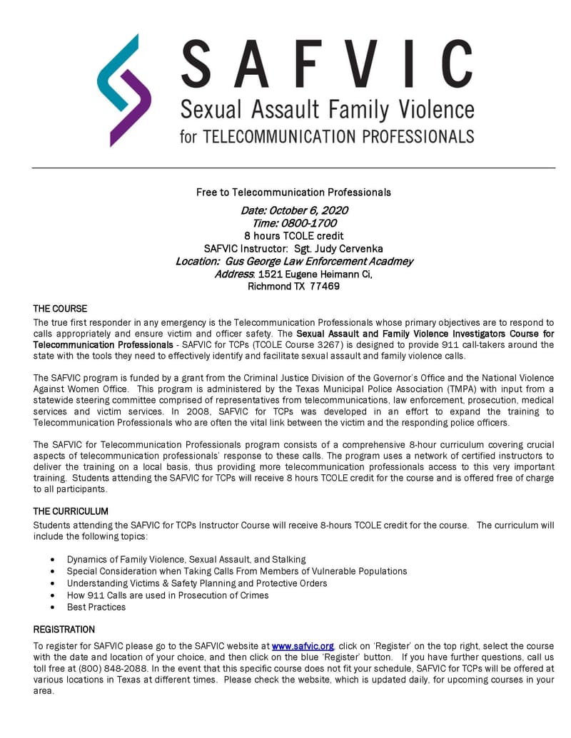 SAFVIC for TCP's (Sexual Assault and Family Violence) (10)Richmond