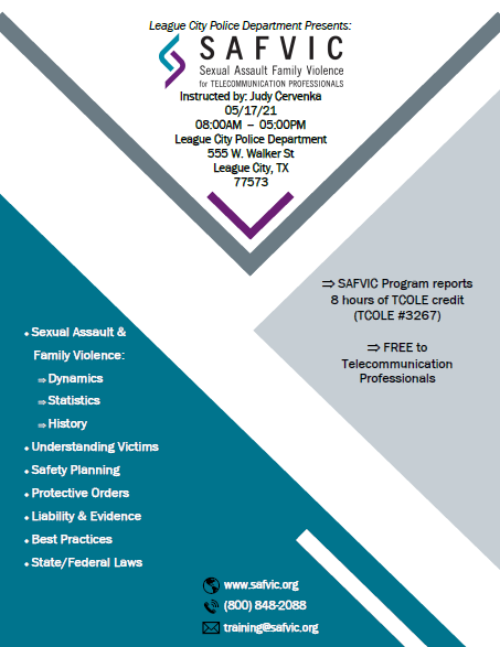 05 SAFVIC for TCP's (Sexual Assault and Family Violence) League City