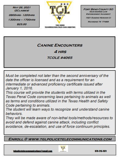 05 Canine Encounters - TCOLE 4065 PM (GGLEA)