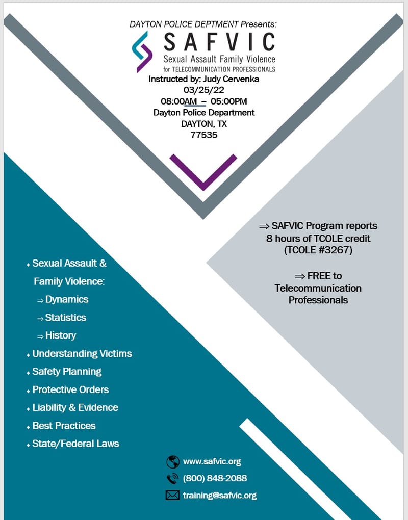 03 SAFVIC for TCP's - Sexual Assault and Family Violence (Dayton)
