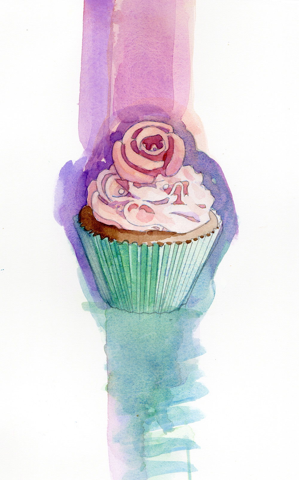 Cupcake with Pink Rose