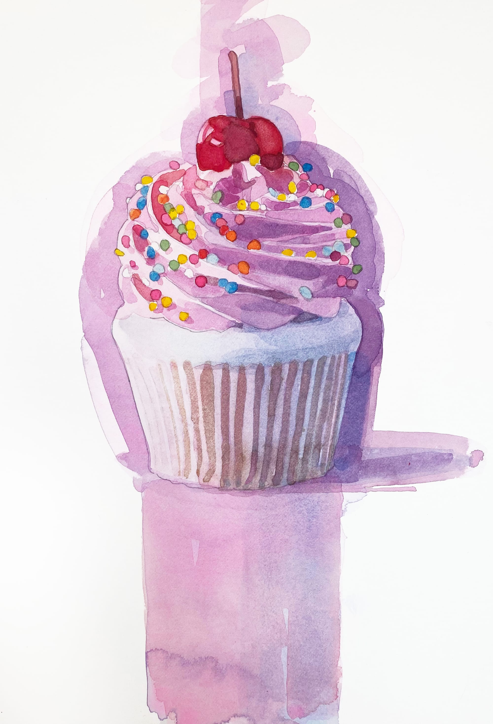 Pink Cupcake with Sprinkles