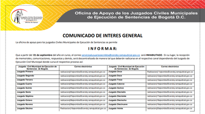 COMUNICADO DE INTERES GENERAL - ABOGADOS