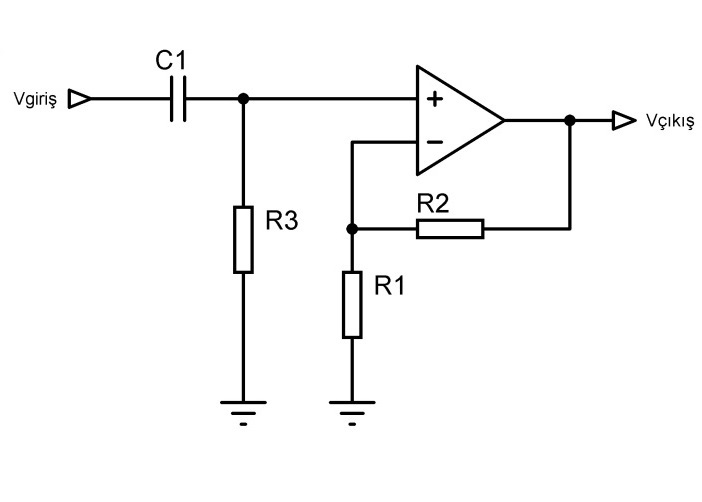 Op-amp' lı Yüksek Geçiren Filtre Uygulaması