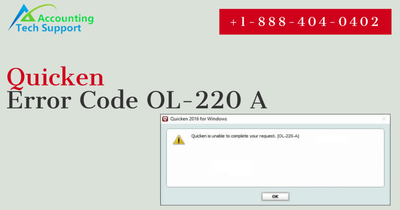 Get the instant Solution foe Quicken Error Ol-220-A