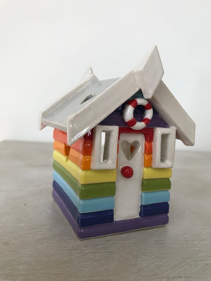 Kim's Hand Built Beach Hut T Light Holders