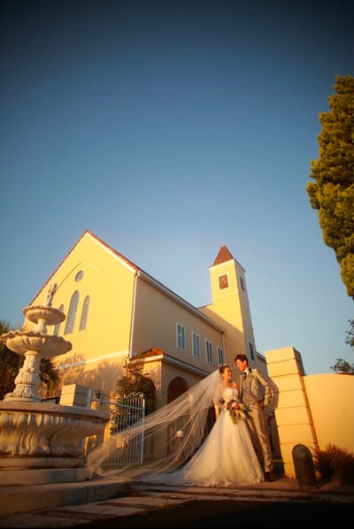 黄昏時の記念撮影