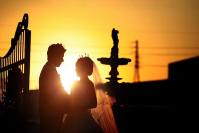 黄昏時のシルエット