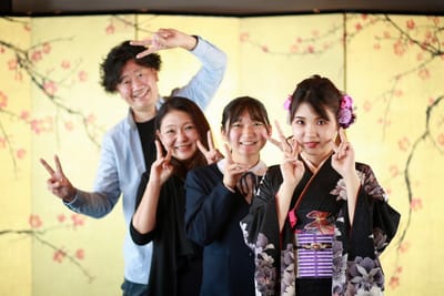 成人式の家族写真