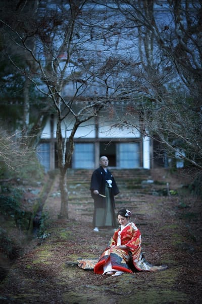 冬枯れの和装ロケ