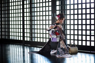 振袖の座る後姿