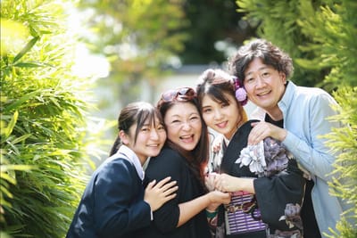 成人式の家族写真