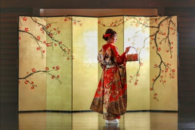 振袖後姿を写す