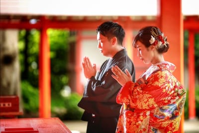 神社でフォトウェディング