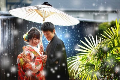 雨ロケを楽しむ