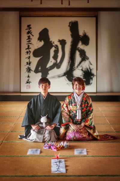 広い御座敷で撮影