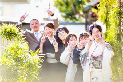 成人式フォトで家族写真