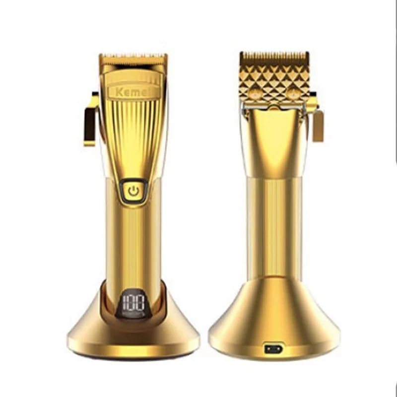 מכונת תספורת חדשה מבית קיימי בצבע זהב עם צג סוללה | 168₪