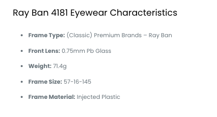RAY-BAN 4181