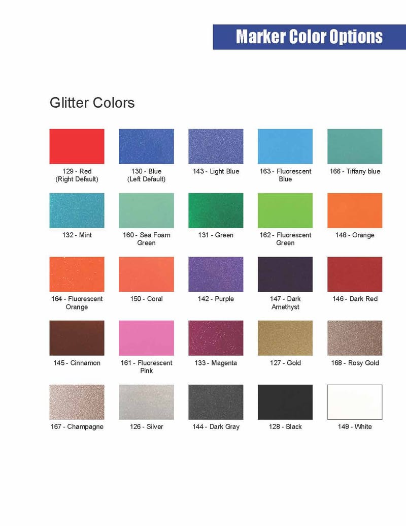 LEAD MARKER COLOR CHOICES