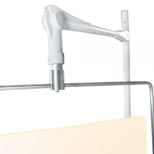 ROUND ARM OVERHEAD LEAD ACRYLIC BARRIER WITH LEAD CURTAIN