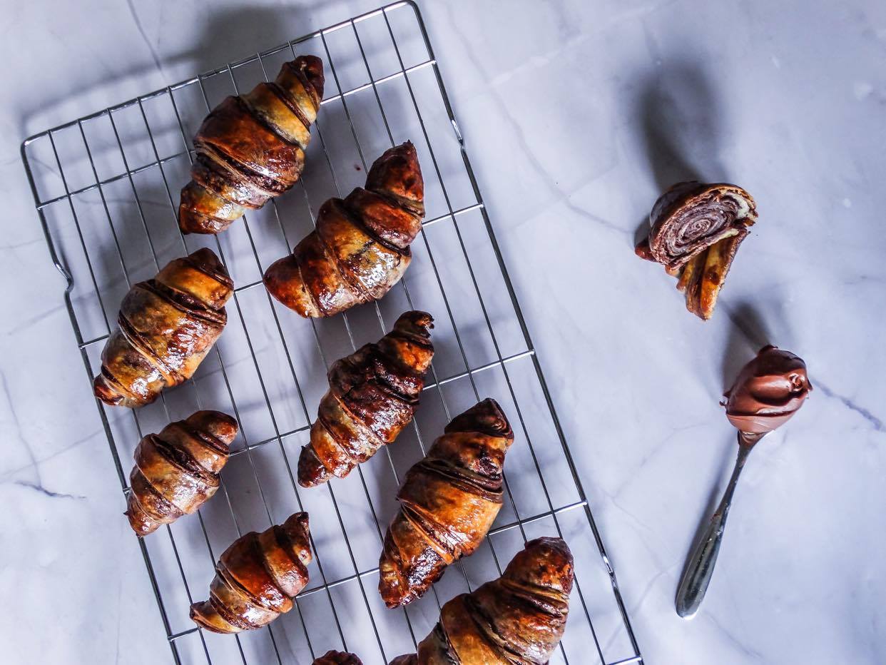 Extra chocolate sourdough crescent