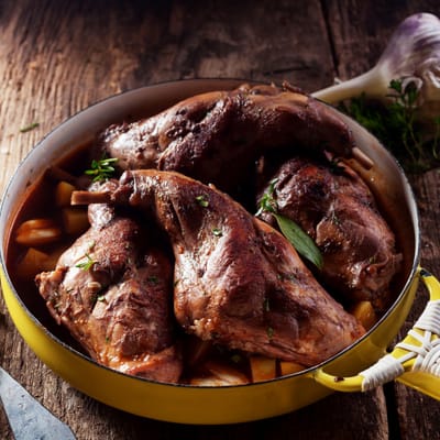 סִיוֶוט דֶה קָאנָאר/פּוּלֶה   CIVET DE CANARD/POULET
