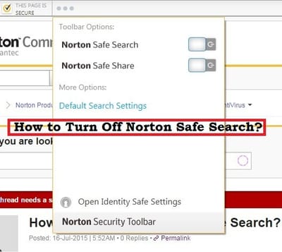 How do I Turn Off Norton Safe Search?