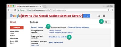 How do I fix Gmail authentication error?