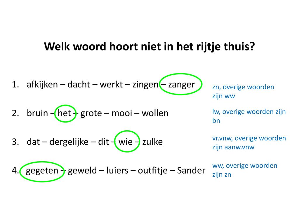 Welk woord weg - De tien tijdvakken