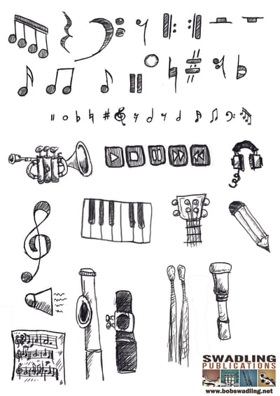 Bob Swadling - Music doodle icon set free