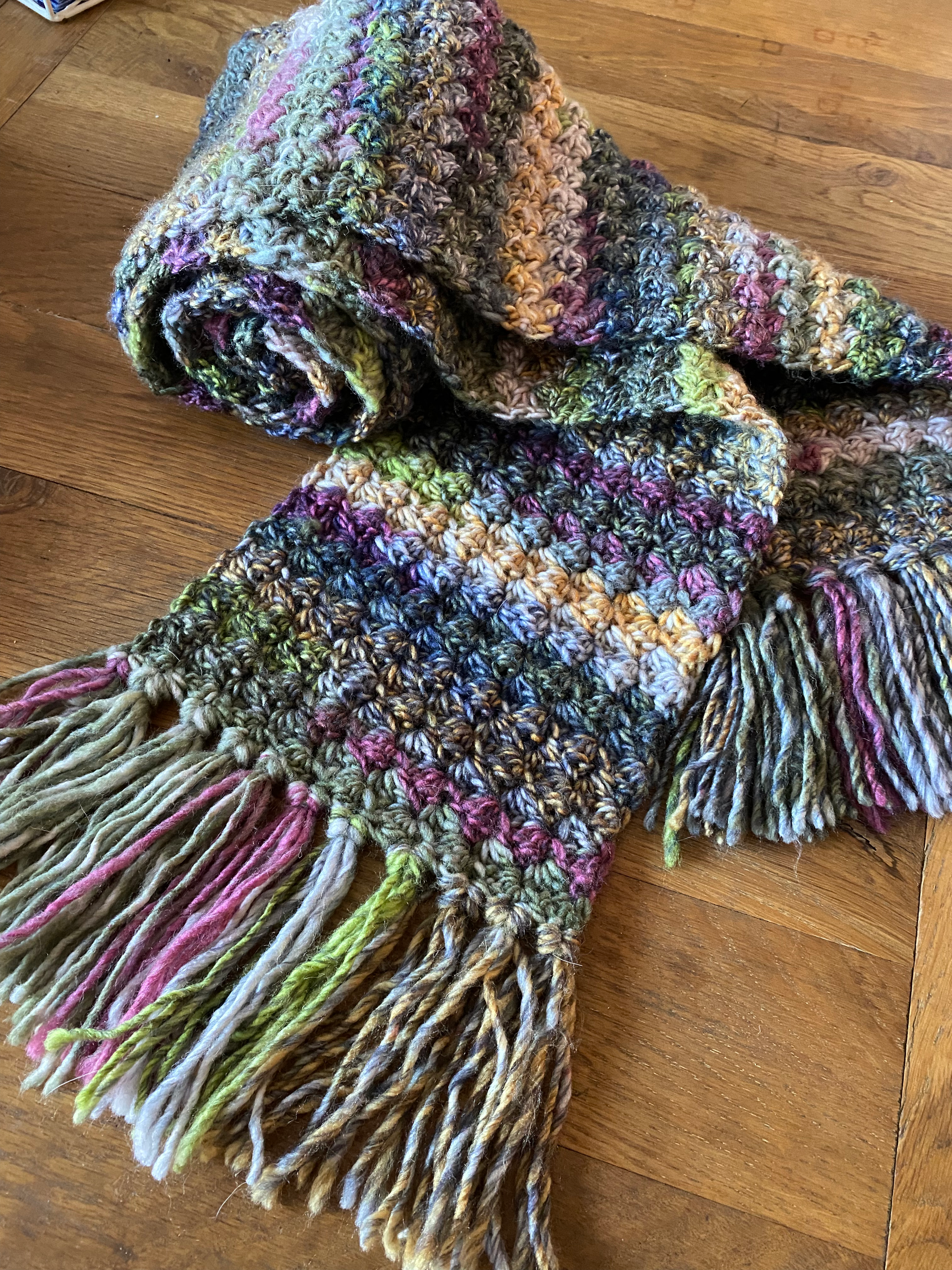 Chunky Crochet Sedge Stitch Scarf