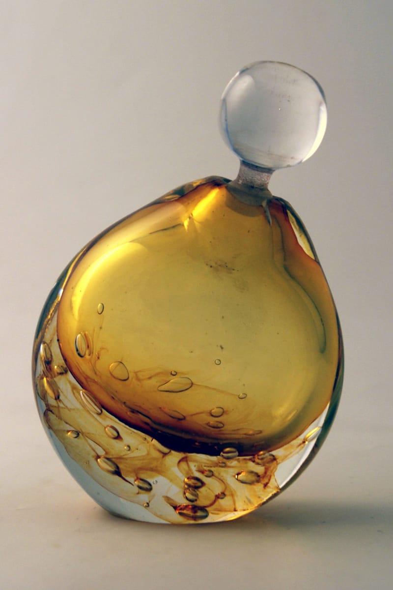 Eau Perfume Bottle Topaz - E&M Glass