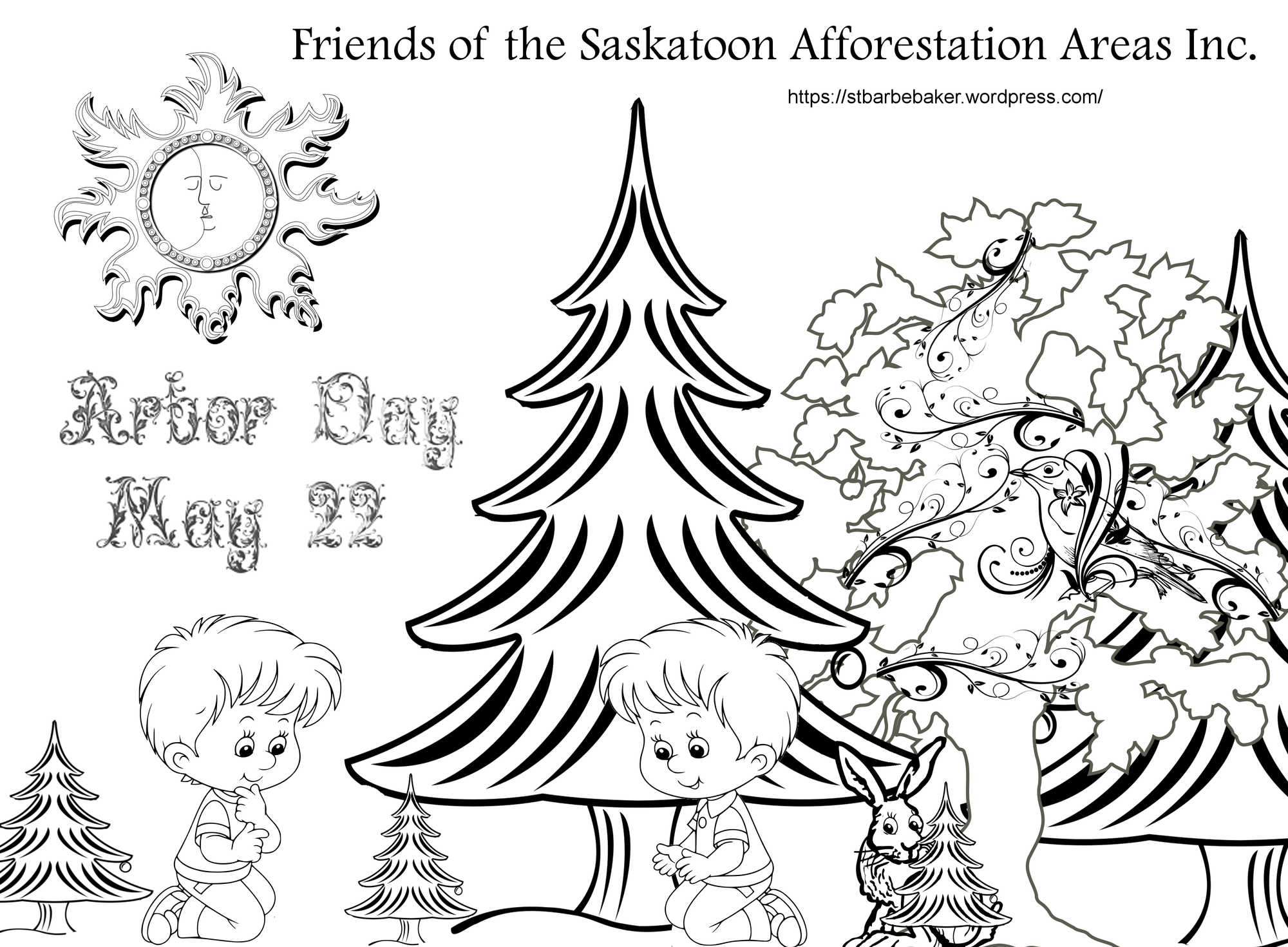 Coloring Page for Arbor Week.