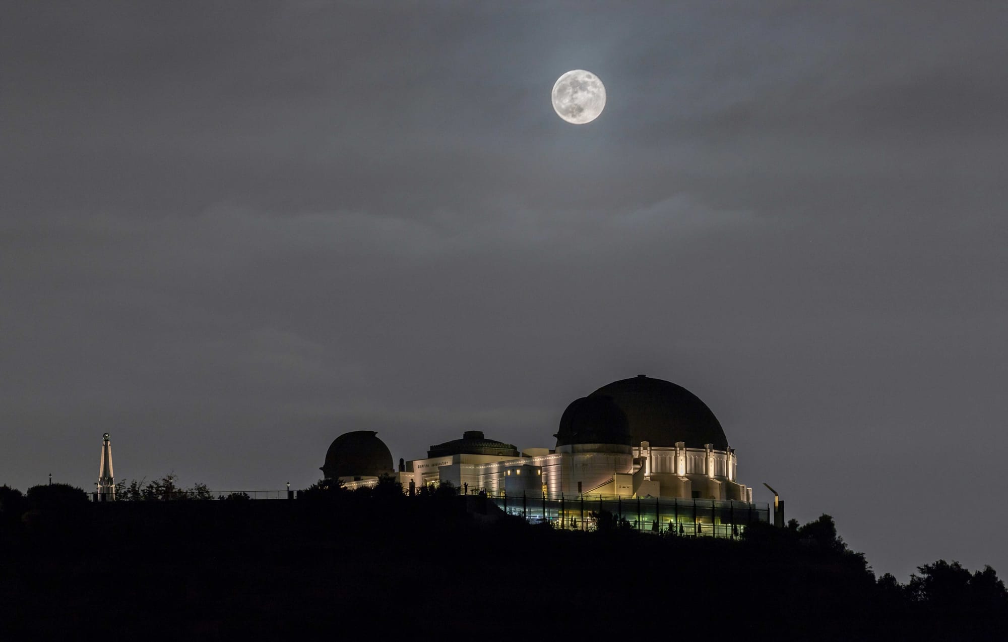 Moon Over Griffith Observatory