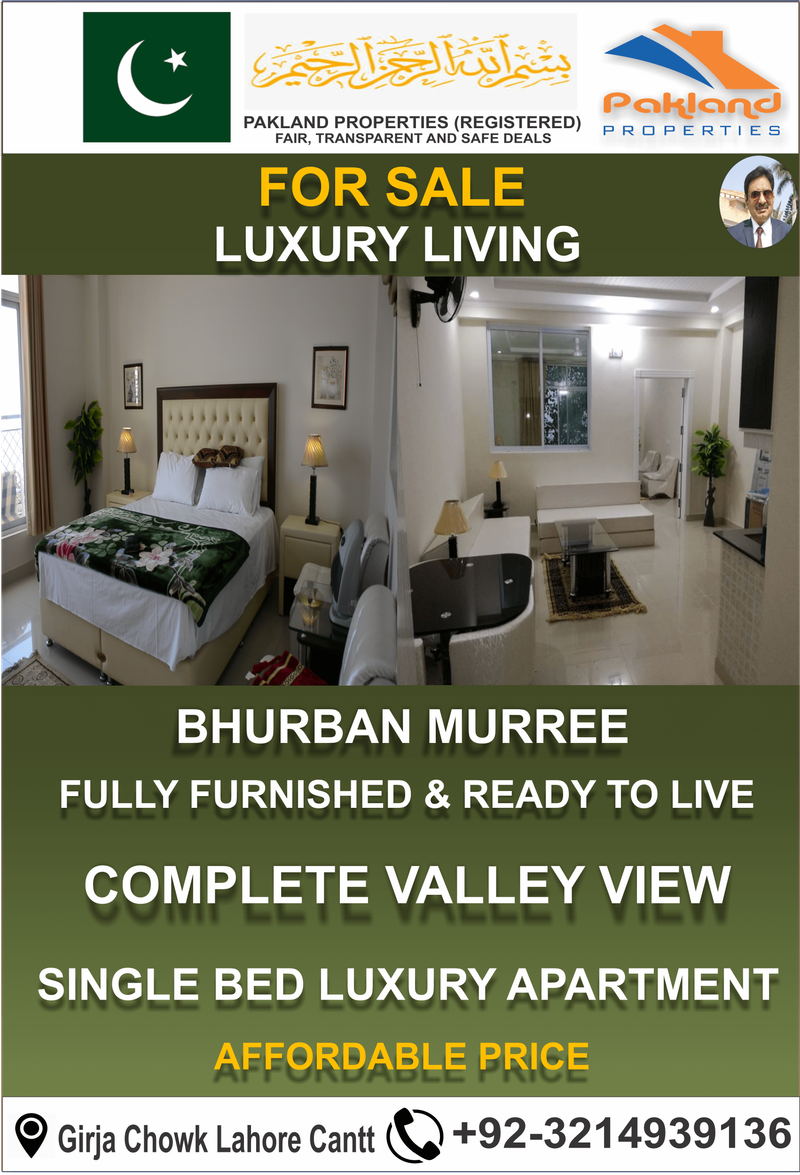 BHURBAN SINGLE BED LUXURY FAMILY APARTMENTS REAL ESTATE INVESTMENT IN PAKISTAN