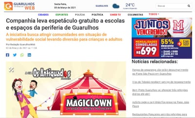 Companhia leva espetáculo gratuito a escolas e espaços da periferia de Guarulhos