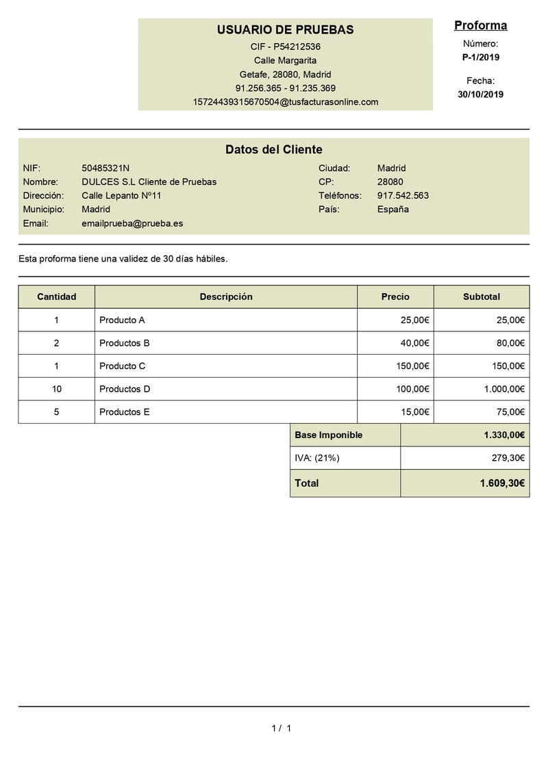 Factura proforma