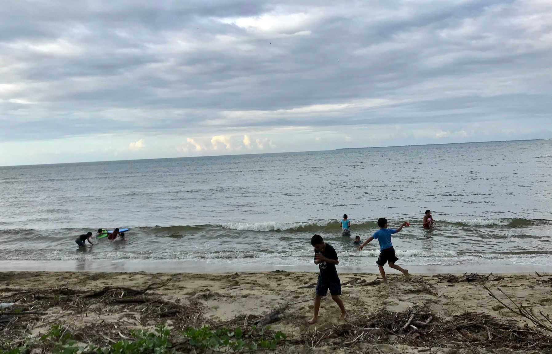 Playing at the beach
