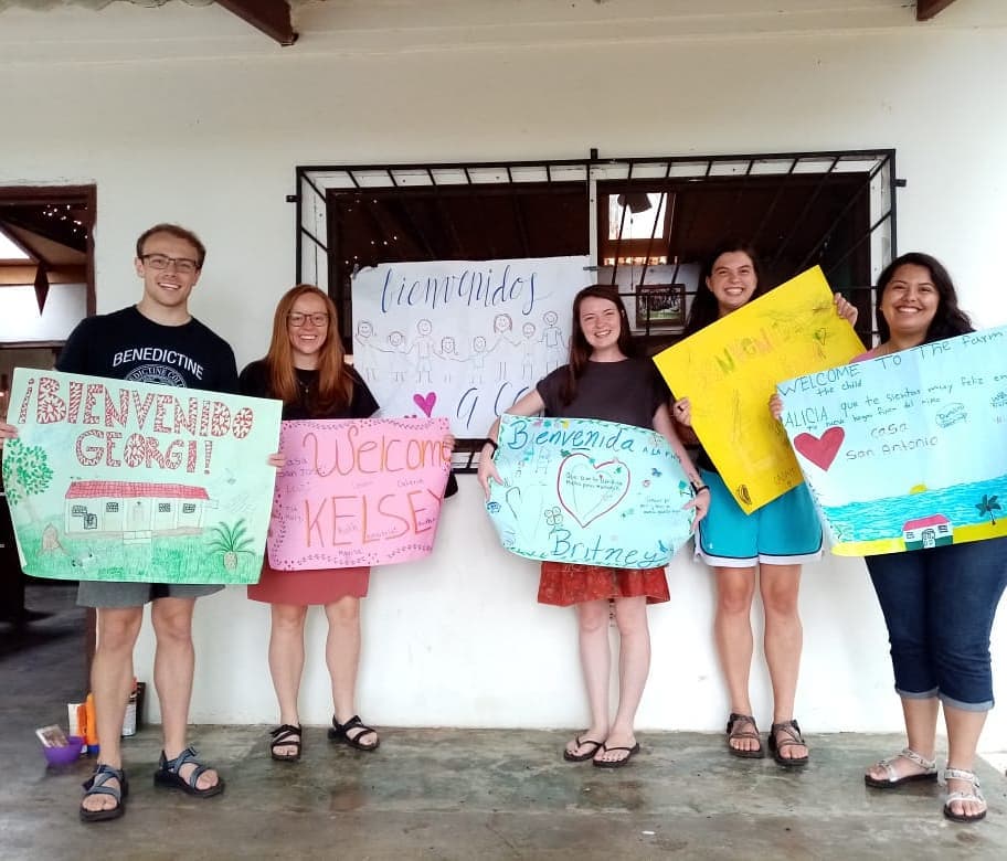 Welcome posters from each house