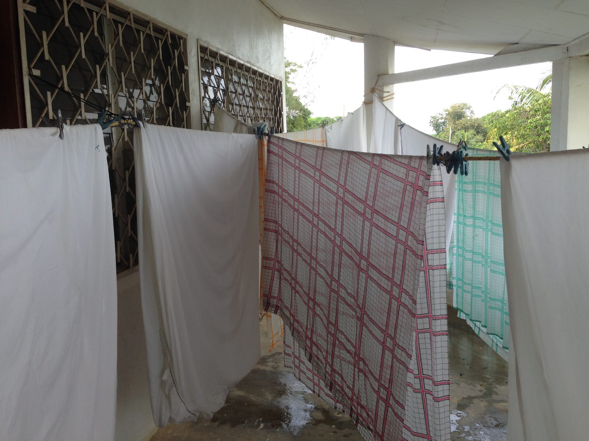 Sheets hanging out to dry