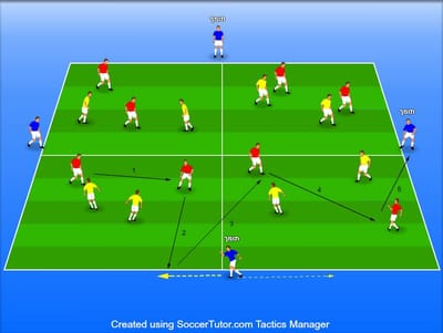 2V2 +1 מעברים בארבעה שטחים