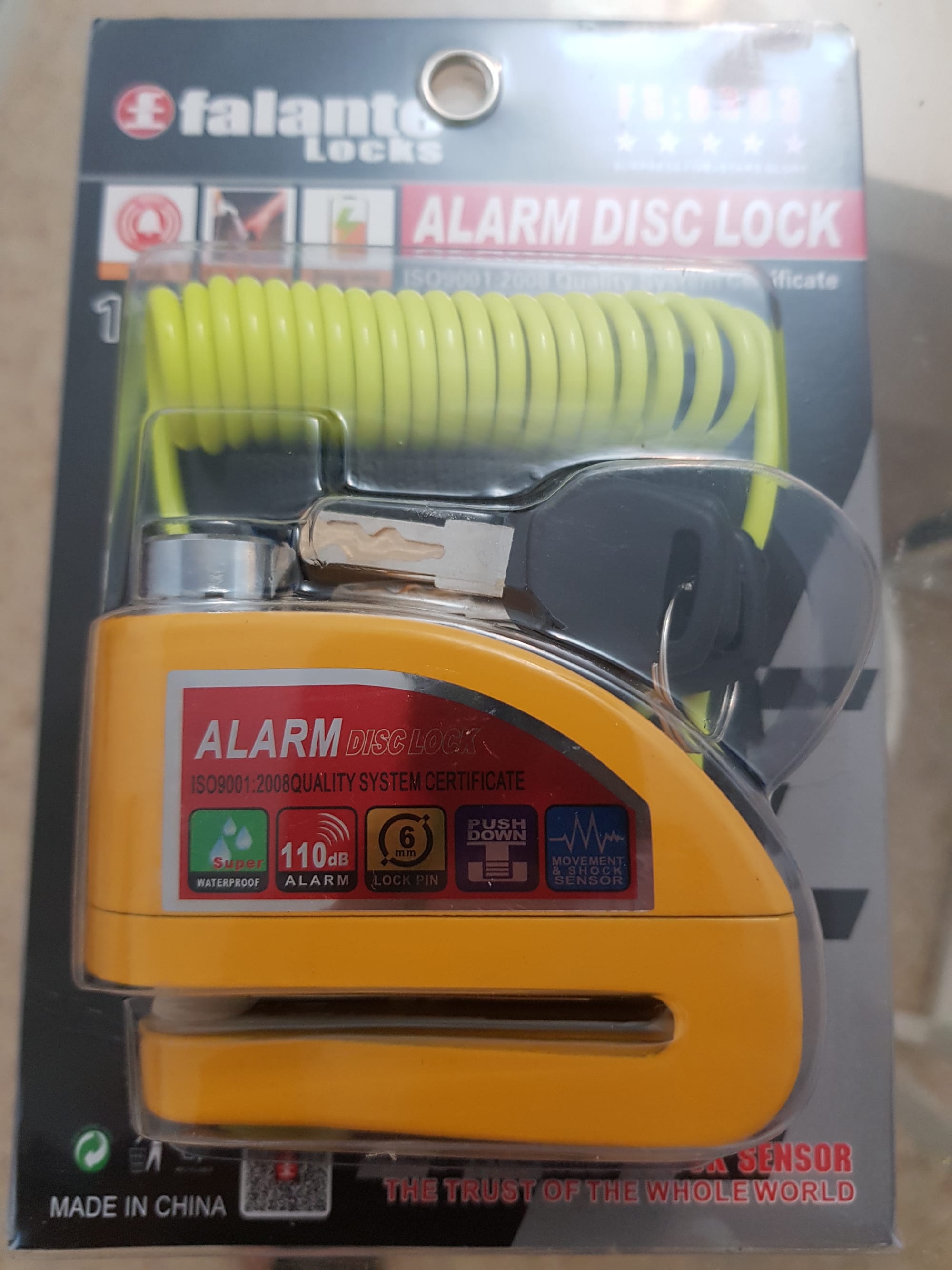 מנעול דיסק עם אזעקה מאוד איכותי ועוצמתי 130₪