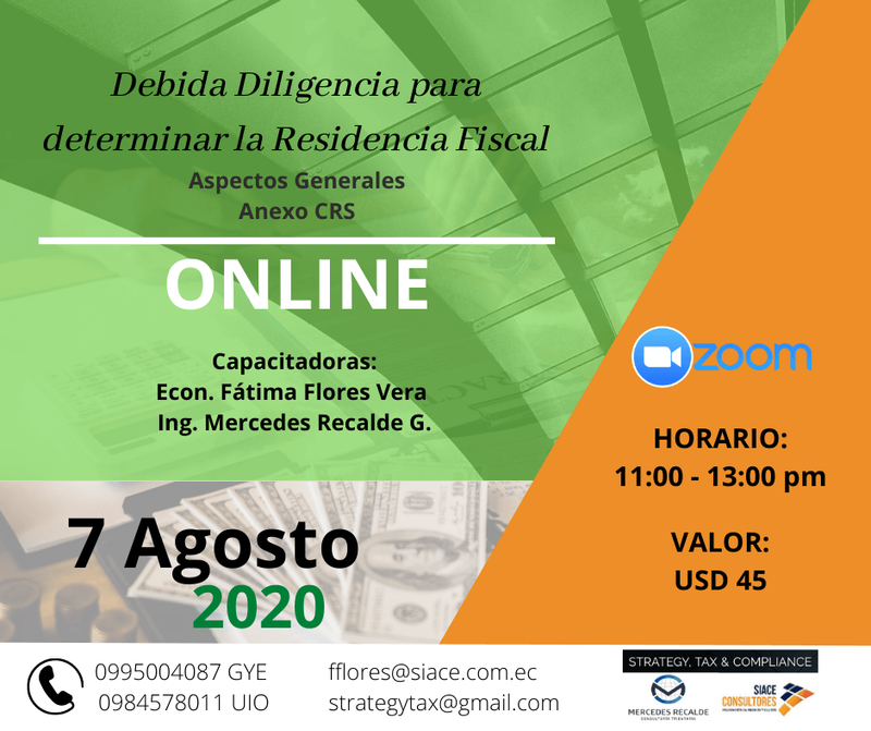 "Debida diligencia para determinar la residencia fiscal"-  Anexo CRS -