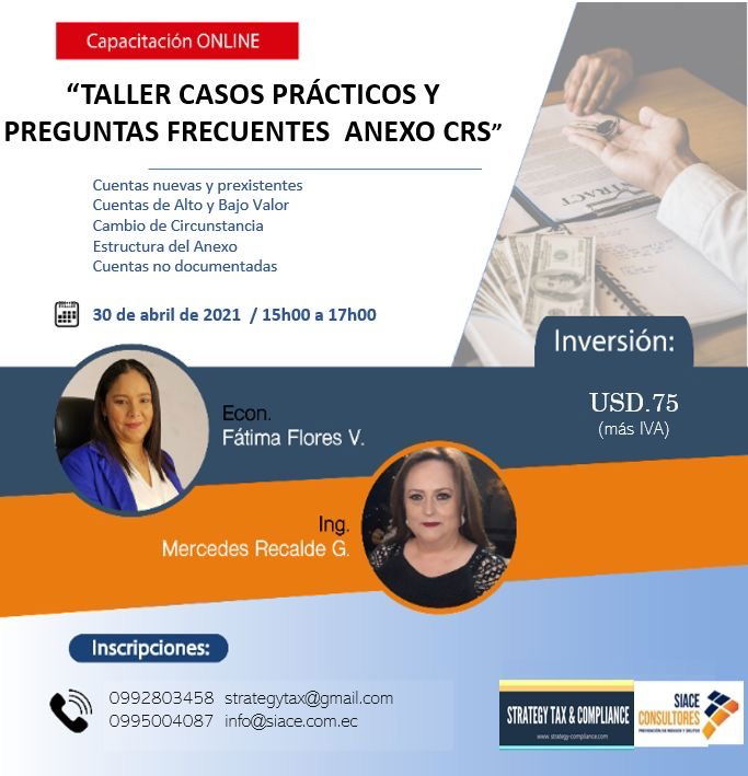 “TALLER CASOS PRÁCTICOS Y PREGUNTAS FRECUENTES ANEXO CRS "