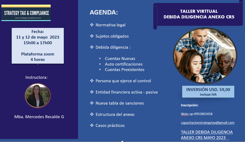 Taller virtual sobre “Debida diligencia para la elaboración del Anexo CRS” Mayo 2023